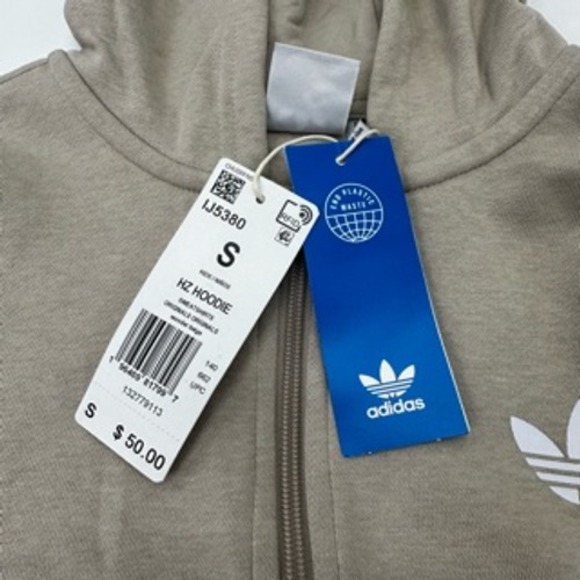 Adidas Kids Trefoil Colorblock Quarter Zip Hoodie Sz S 140 Made in Pakistan - Picture 7 of 9